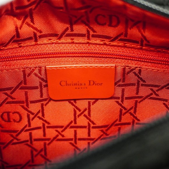 Christian Dior Handbag Cannage Lady Nylon Black Women's - Picture 5 of 14